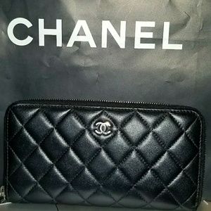 Authentic Chanel Quilted Long Wallet